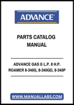 ADVANCE GAS & L.P. 8 H.P. ROAMER 8-340G, 8-340GD, 8-340P PARTS CATALOG MANUAL - PDF FILE