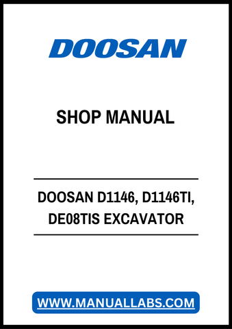 DOOSAN D1146, D1146TI, DE08TIS EXCAVATOR DIESEL ENGINE SHOP MANUAL - PDF FILE