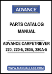 ADVANCE CARPETRIEVER 220, 220-5, 280A, 280A-5 PARTS CATALOG MANUAL – PDF FILE