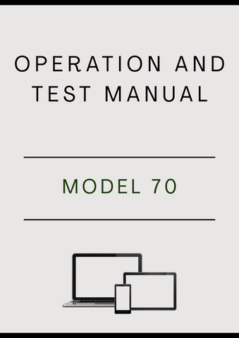MODEL 70 COMPACT EXCAVATOR OPERATION AND TEST MANUAL - PDF