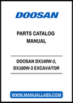 DOOSAN DX140W-3, DX160W-3 EXCAVATOR PARTS CATALOG MANUAL - PDF FILE