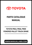 TOYOTA PM14, PM16, PM20 POWERED PALLET TRUCK SPARE PARTS CATALOGUE MANUAL - PDF FILE