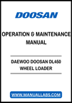 DAEWOO DOOSAN DL450 WHEEL LOADER OPERATION & MAINTENANCE MANUAL - PDF FILE