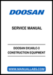 DOOSAN DX140LC-3 CONSTRUCTION EQUIPMENT SERVICE MANUAL - PDF FILE