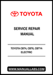 TOYOTA CBT4, CBT6, CBTY4 ELECTRIC POWERED TOWING TRACTOR SERVICE REPAIR MANUAL - PDF FILE