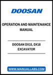 DOOSAN DX15, DX18 EXCAVATOR OPERATION & MAINTENANCE MANUAL - PDF FILE