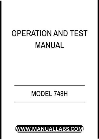 MODEL 748H GRAPPLE SKIDDER OPERATION AND TEST MANUAL - PDF