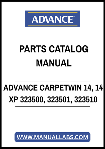 ADVANCE CARPETWIN 14, 14 XP 323500, 323501, 323510 PARTS CATALOG MANUAL - PDF FILE