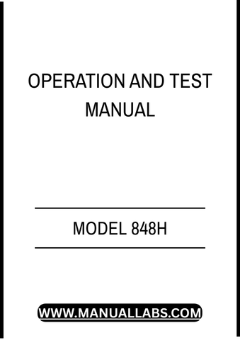 MODEL 848H GRAPPLE SKIDDER OPERATION AND TEST MANUAL - PDF