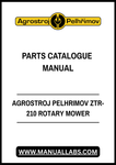 AGROSTROJ PELHRIMOV ZTR-210 ROTARY MOWER PARTS CATALOGUE MANUAL - PDF FILE