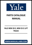 YALE MSW 20 E, MSW 25 E LIFT TRUCK PARTS CATALOGUE MANUAL - PDF FILE