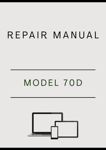 MODEL 70D COMPACT EXCAVATOR REPAIR MANUAL - PDF