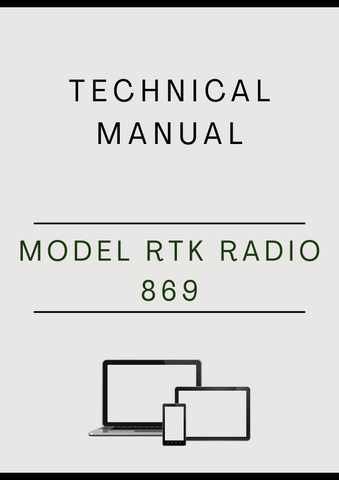 MODEL RTK RADIO 869 TECHNICAL MANUAL - PDF
