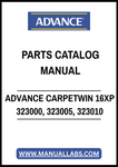 ADVANCE CARPETWIN 16XP 323000, 323005, 323010 PARTS CATALOG MANUAL - PDF FILE