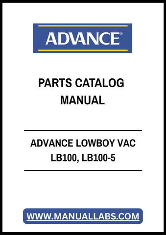 ADVANCE LOWBOY VAC LB100, LB100-5 PARTS CATALOG MANUAL - PDF FILE