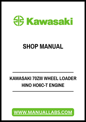KAWASAKI 70ZIII WHEEL LOADER HINO HO6C-T ENGINE SHOP MANUAL - PDF FILE