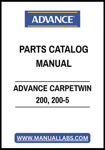ADVANCE CARPETWIN 200, 200-5 PARTS CATALOG MANUAL - PDF FILE