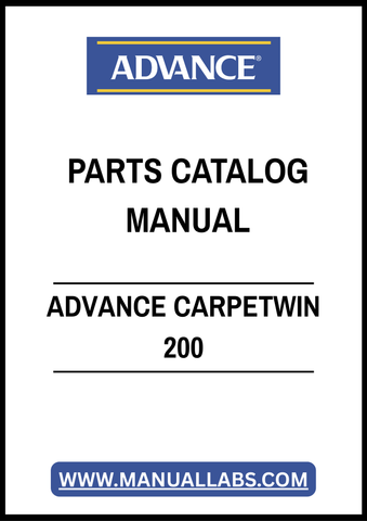 ADVANCE CARPETWIN 200 PARTS CATALOG MANUAL - PDF FILE