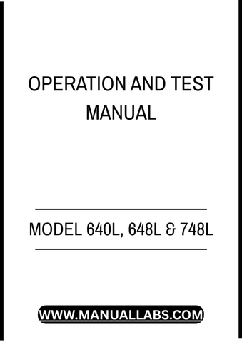 MODEL 640L, 648L AND 748L GRAPPLE SKIDDER OPERATION AND TEST MANUAL - PDF