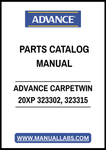 ADVANCE CARPETWIN 20XP 323302, 323315 PARTS CATALOG MANUAL - PDF FILE