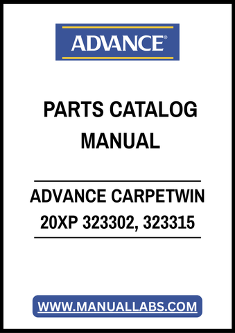 ADVANCE CARPETWIN 20XP 323302, 323315 PARTS CATALOG MANUAL - PDF FILE