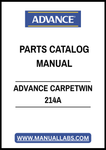 ADVANCE CARPETWIN 214A PARTS CATALOG MANUAL - PDF FILE
