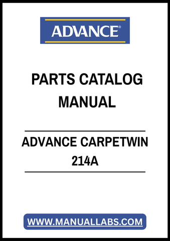 ADVANCE CARPETWIN 214A PARTS CATALOG MANUAL - PDF FILE