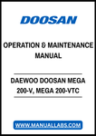 DAEWOO DOOSAN MEGA 200-V, MEGA 200-VTC OPERATION & MAINTENANCE MANUAL - PDF FILE