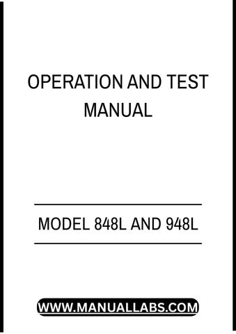 MODEL 848L AND 948L GRAPPLE SKIDDER OPERATION AND TEST MANUAL - PDF