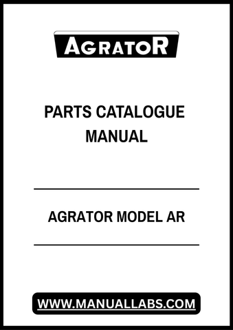 AGRATOR MODEL AR PARTS CATALOGUE MANUAL - PDF FILE