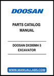 DOOSAN DX300MH 5 EXCAVATOR MATERIAL HANDLER PARTS CATALOG MANUAL - PDF FILE