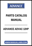 ADVANCE ADVAC 12HP PARTS CATALOG MANUAL – PDF FILE