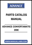 ADVANCE CONVERTAMATIC 200E PARTS CATALOG MANUAL - PDF FILE