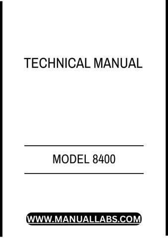 MODEL 8400 COMMERCIAL MOWER TECHNICAL MANUAL - PDF