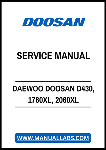 DAEWOO DOOSAN D430, 1760XL, 2060XL SKID STEER LOADER DIESEL ENGINE SERVICE MANUAL - PDF FILE