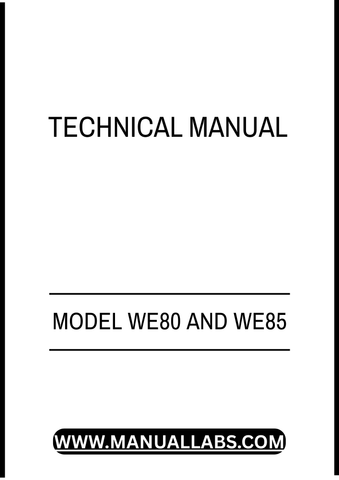 MODEL WE80 AND WE85 COMMERCIAL WALK-BEHIND MOWER TECHNICAL MANUAL - PDF