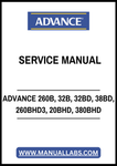 ADVANCE CONVERTAMATIC 260B, 32B, 32BD, 38BD, 260BHD3, 20BHD, 380BHD SERVICE MANUAL – PDF FILE