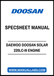 DAEWOO DOOSAN SOLAR 220LC-III ENGINE SPECSHEET MANUAL - PDF FILE