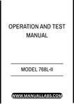 MODEL 768L-II BOGIE SKIDDER OPERATION AND TEST MANUAL - PDF