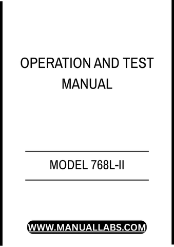MODEL 768L-II BOGIE SKIDDER OPERATION AND TEST MANUAL - PDF