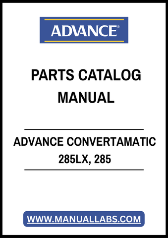 ADVANCE CONVERTAMATIC 285LX, 285 PARTS CATALOG MANUAL - PDF FILE