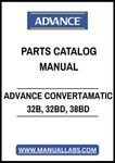 ADVANCE CONVERTAMATIC 32B, 32BD, 38BD PARTS CATALOG MANUAL - PDF FILE