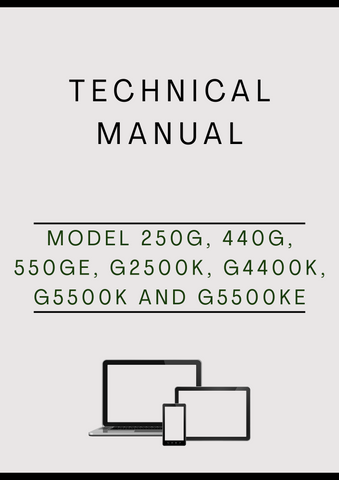 MODEL 250G, 440G, 550GE, G2500K, G4400K, G5500K AND G5500KE GENERATOR TECHNICAL MANUAL - PDF