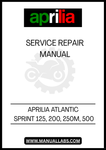 UNLOCK THE FULL POTENTIAL OF YOUR APRILIA ATLANTIC SPRINT WITH OUR COMPREHENSIVE SERVICE REPAIR MANUAL, AVAILABLE IN A CONVENIENT PDF FORMAT. THIS ESSENTIAL GUIDE COVERS MODELS 125, 200, 250M, AND 500, PROVIDING YOU WITH DETAILED INSTRUCTIONS AND INSIGHTS TO KEEP YOUR SCOOTER RUNNING SMOOTHLY.