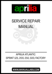 UNLOCK THE FULL POTENTIAL OF YOUR APRILIA ATLANTIC SPRINT WITH OUR COMPREHENSIVE FACTORY SERVICE REPAIR MANUAL. THIS PDF FILE IS METICULOUSLY DESIGNED TO PROVIDE YOU WITH DETAILED INSTRUCTIONS AND INSIGHTS FOR MODELS 125, 200, 250, AND 500, ENSURING YOU HAVE EVERYTHING YOU NEED FOR EFFECTIVE MAINTENANCE AND REPAIRS.