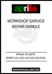 UNLOCK THE FULL POTENTIAL OF YOUR APRILIA ATLANTIC SPRINT 125, 200, 250, AND 500 WITH THE COMPREHENSIVE WORKSHOP SERVICE REPAIR MANUAL FOR THE 2005 MODEL YEAR. THIS PDF FILE IS AN ESSENTIAL RESOURCE FOR BOTH DIY ENTHUSIASTS AND PROFESSIONAL MECHANICS, PROVIDING DETAILED INSTRUCTIONS AND INSIGHTS TO KEEP YOUR SCOOTER RUNNING SMOOTHLY.