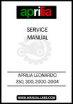 UNLOCK THE FULL POTENTIAL OF YOUR APRILIA LEONARDO 250, 300 (2000-2004) WITH OUR COMPREHENSIVE SERVICE MANUAL IN PDF FORMAT. THIS ESSENTIAL GUIDE IS DESIGNED TO PROVIDE YOU WITH DETAILED INSTRUCTIONS, DIAGRAMS, AND TROUBLESHOOTING TIPS TO KEEP YOUR SCOOTER RUNNING SMOOTHLY AND EFFICIENTLY.