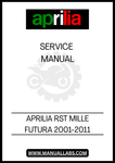 DISCOVER THE ULTIMATE RESOURCE FOR MAINTAINING YOUR APRILIA RST MILLE FUTURA FROM 2001 TO 2011 WITH OUR COMPREHENSIVE SERVICE MANUAL IN PDF FORMAT. THIS DIGITAL GUIDE IS DESIGNED TO PROVIDE YOU WITH DETAILED INSTRUCTIONS, DIAGRAMS, AND SPECIFICATIONS TO ENSURE YOUR MOTORCYCLE RUNS AT PEAK PERFORMANCE.