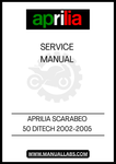 UNLOCK THE FULL POTENTIAL OF YOUR APRILIA SCARABEO 50 DITECH (2002-2005) WITH OUR COMPREHENSIVE SERVICE MANUAL IN PDF FORMAT. THIS ESSENTIAL GUIDE PROVIDES DETAILED INSTRUCTIONS AND INSIGHTS, ENSURING YOU CAN MAINTAIN AND REPAIR YOUR SCOOTER WITH CONFIDENCE. 