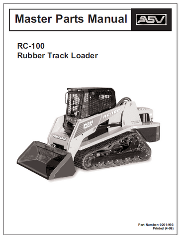 Discover the ultimate resource for your ASV POSI TRACK RC 100 Track Loader with our comprehensive Master Parts Catalogue Manual in PDF format. This meticulously organized manual provides detailed diagrams and part numbers, ensuring you can easily identify and order the components you need for maintenance and repairs.